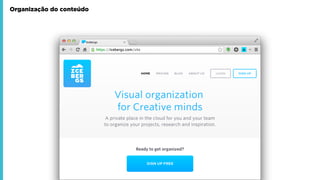 Organização do conteúdo
 