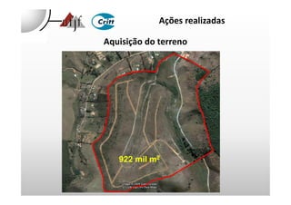 Aquisição do terreno
Ações realizadas
922 mil m2
 