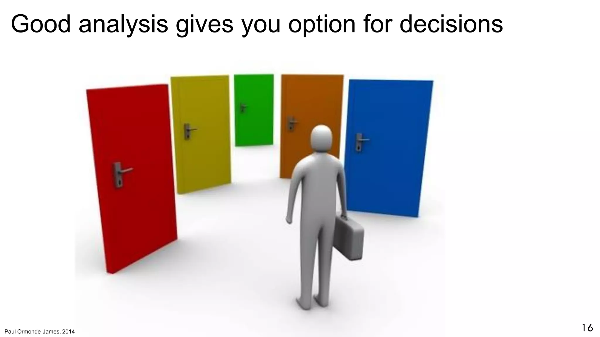 Paul Ormonde-James, 2014
Good analysis gives you option for decisions
16
 