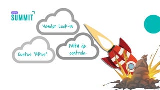 Vendor Lock-in
Custos “Altos”
Falta de
controle
 