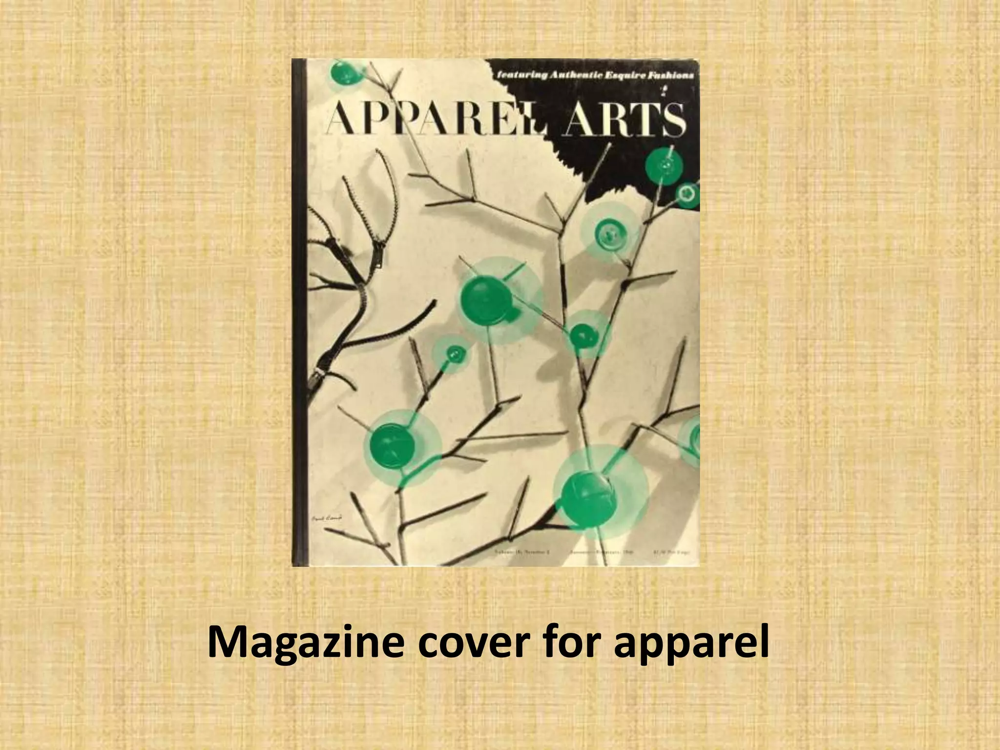 Magazine cover for apparel
