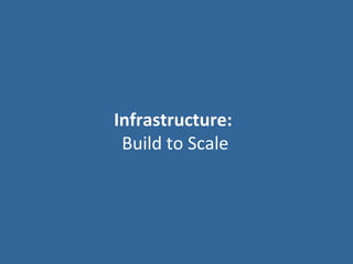 Infrastructure:
 Build to Scale
 
