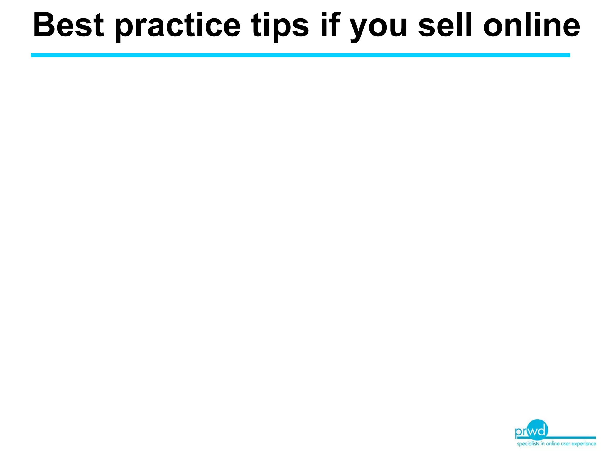 Best practice tips if you sell online 