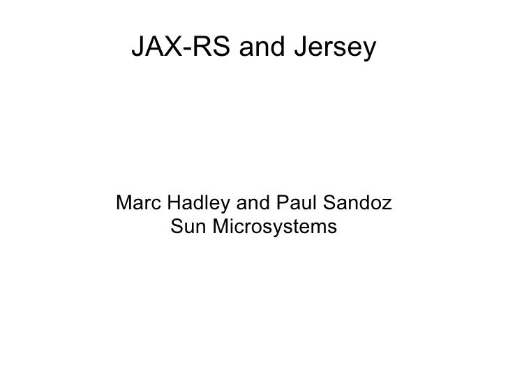 Jersey and JAXRS
