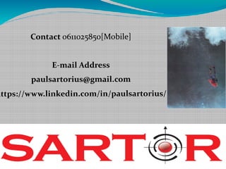 Contact 0611025850[Mobile]
E-mail Address
paulsartorius@gmail.com
https://www.linkedin.com/in/paulsartorius/
 