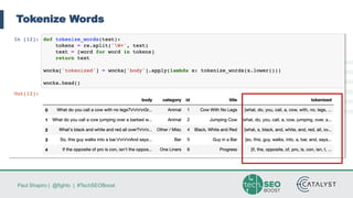 Paul Shapiro | @fighto | #TechSEOBoost
Tokenize Words
 