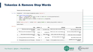 Paul Shapiro | @fighto | #TechSEOBoost
Tokenize & Remove Stop Words
 