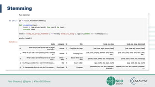 Paul Shapiro | @fighto | #TechSEOBoost
Stemming
 
