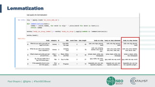 Paul Shapiro | @fighto | #TechSEOBoost
Lemmatization
 