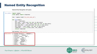 Paul Shapiro | @fighto | #TechSEOBoost
Named Entity Recognition
 