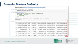 Paul Shapiro | @fighto | #TechSEOBoost
Example: Boolean Profanity
 