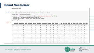 Paul Shapiro | @fighto | #TechSEOBoost
Count Vectorizer
 