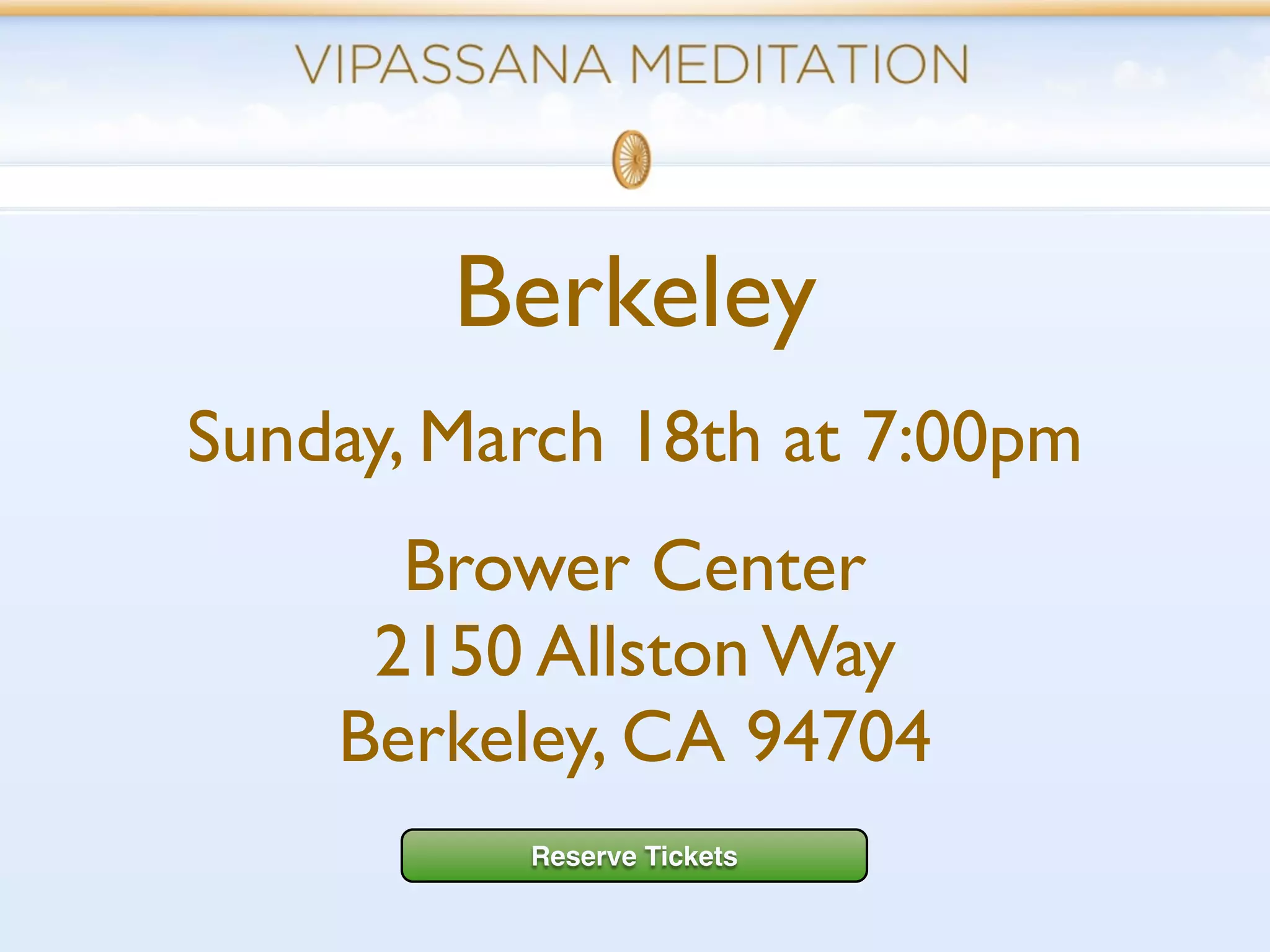 Berkeley
Sunday, March 18th at 7:00pm
      Brower Center
     2150 Allston Way
    Berkeley, CA 94704
          Reserve Tickets
 