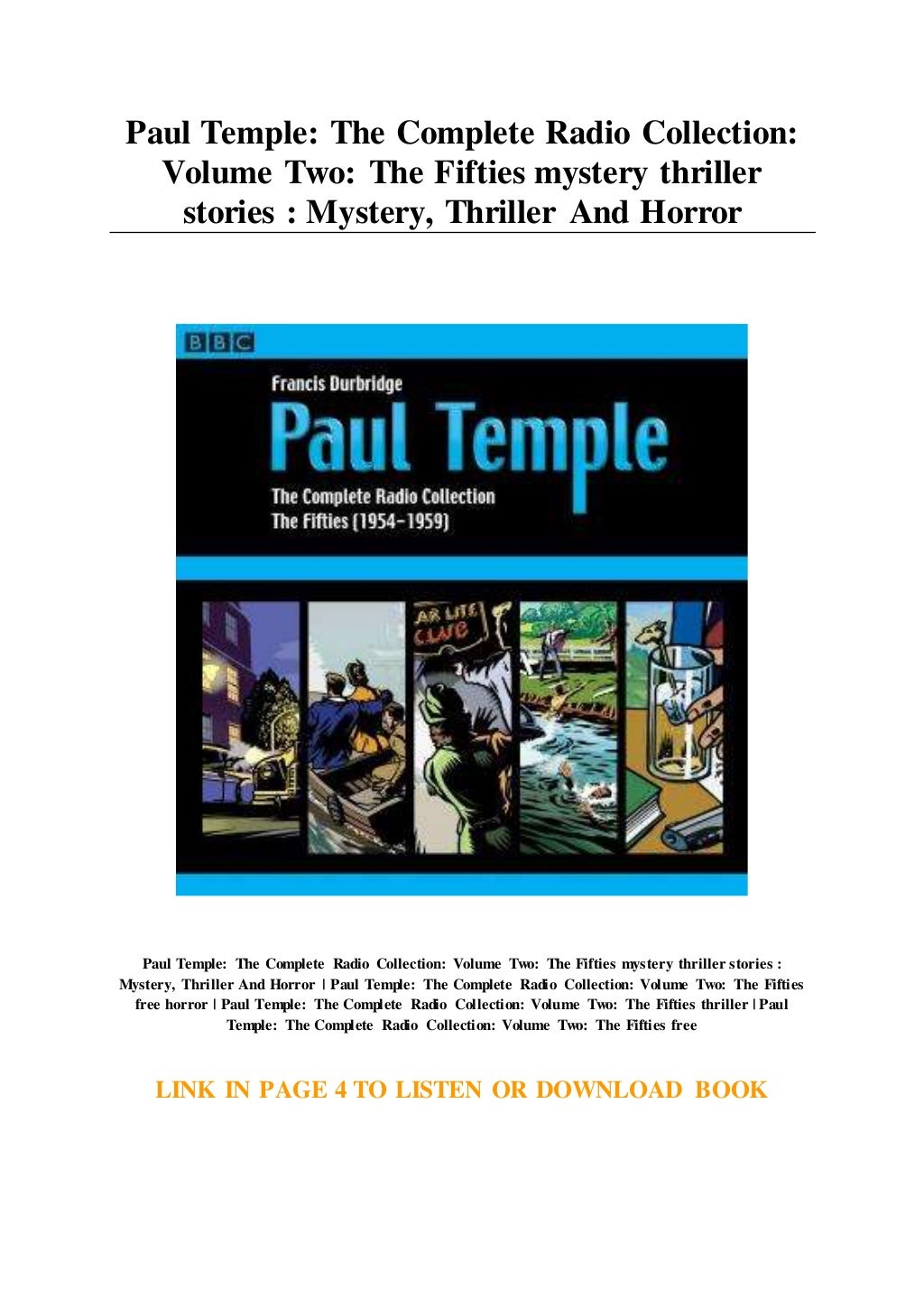 Paul Temple The Complete Radio Collection Volume Two The Fifties