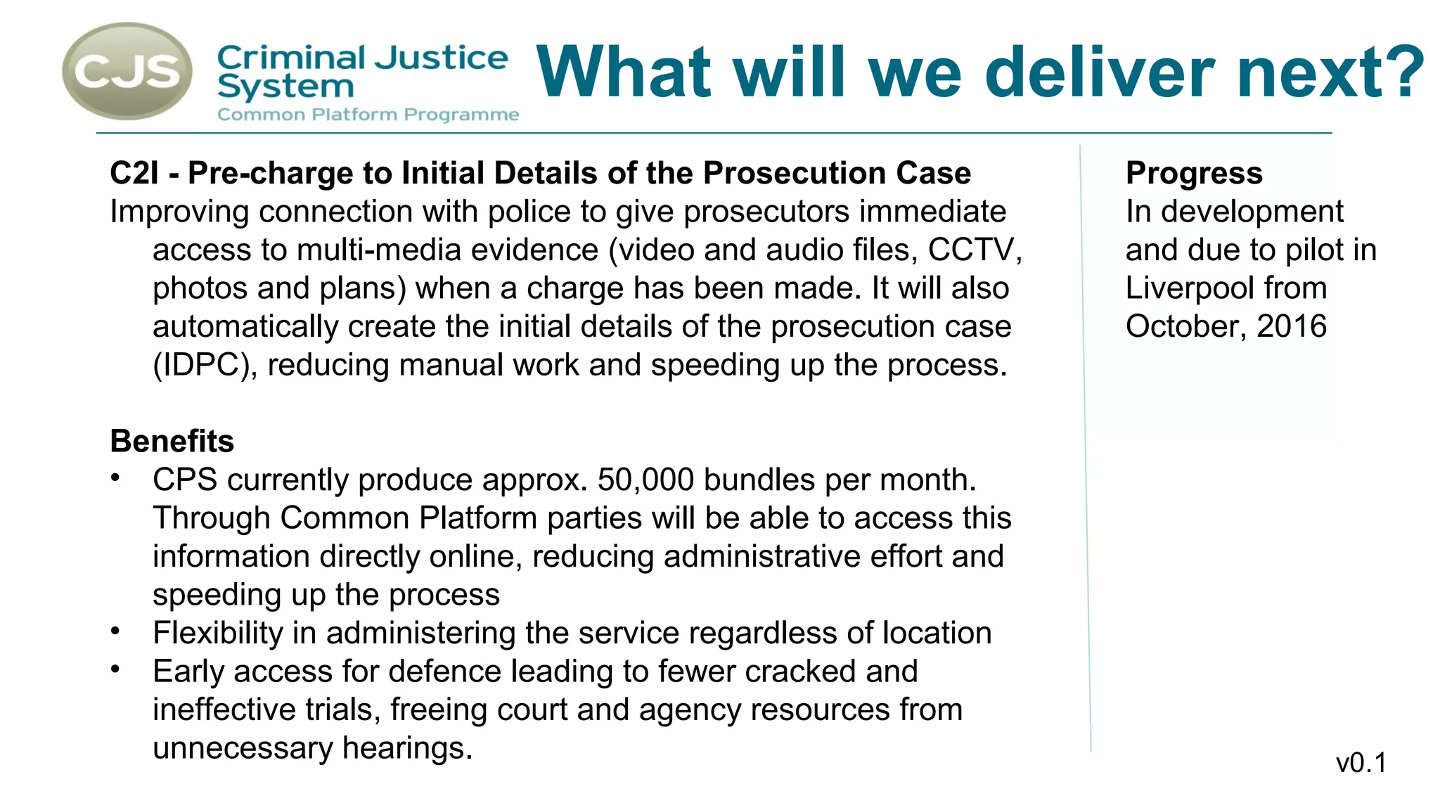 Court Idpc Example Paul Whittaker CBE, Common Platform Transformation Director, Crown ...
