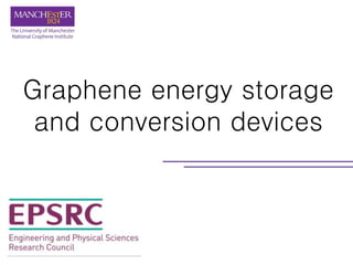 Graphene energy storage
and conversion devices
 