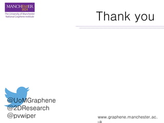 Thank you
@UoMGraphene
@2DResearch
@pvwiper www.graphene.manchester.ac.
 