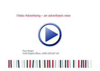 Video Advertising – an advertisers view




    Paul Wright
    Chief Digital Officer, OMD GROUP UK
 