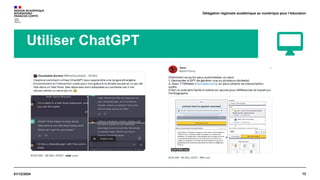 12
01/12/2024
Délégation régionale académique au numérique pour l’éducation
Utiliser ChatGPT
 