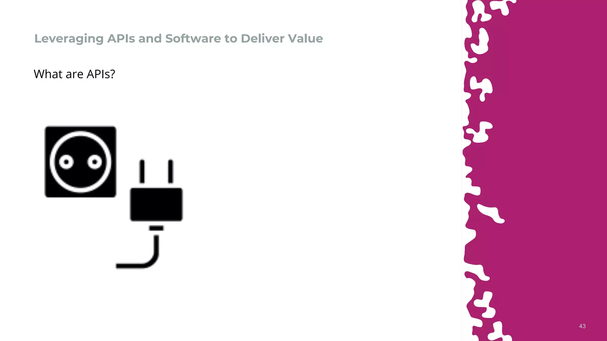4343
Leveraging APIs and Software to Deliver Value
What are APIs?
 