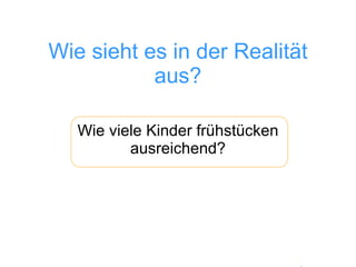Wie sieht es in der Realität aus? Wie viele Kinder frühstücken ausreichend? 