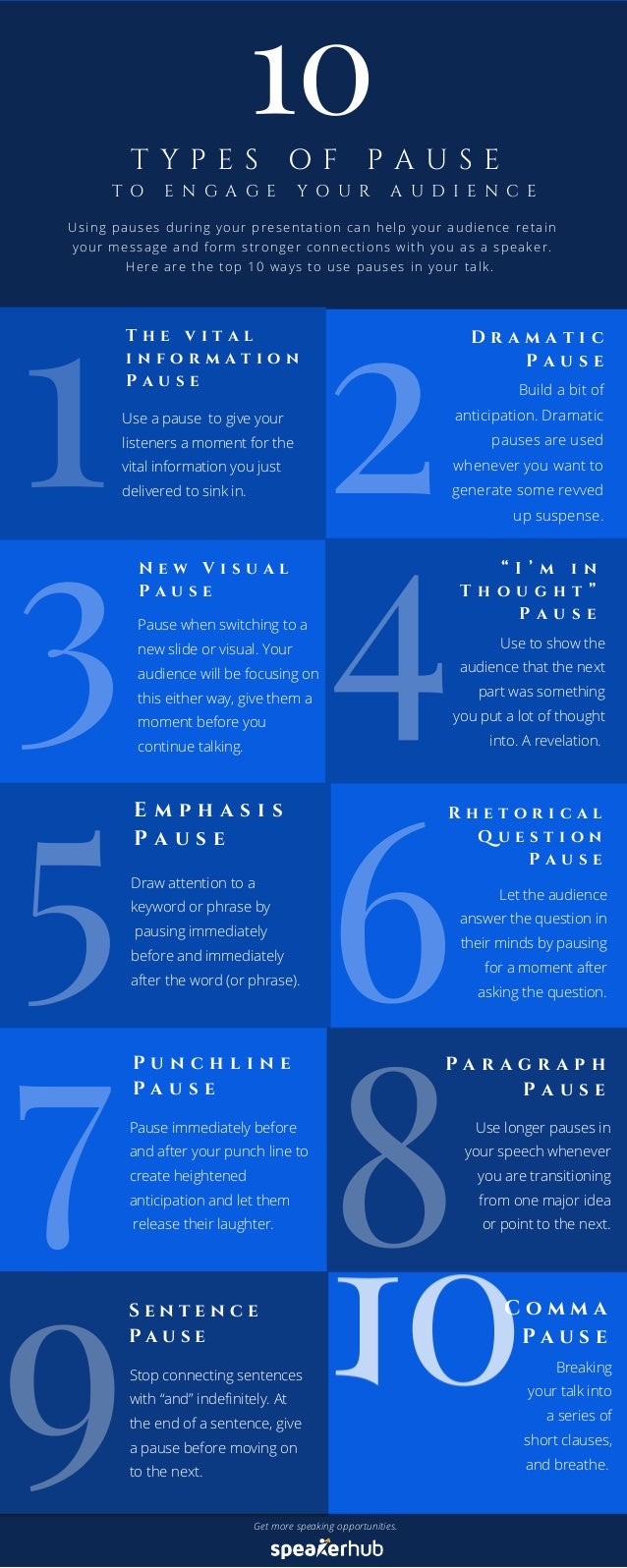 Public Speakers 10 Types of pauses and when to use them