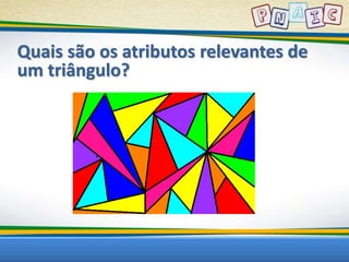 Quais são os atributos relevantes de 
um triângulo? 
 