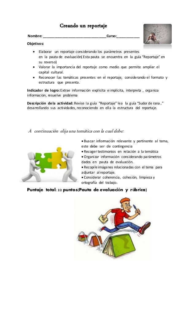 Pauta de elaboración reportaje