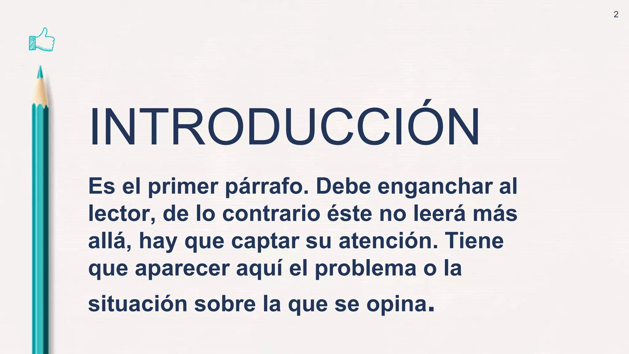 Pautas para escribir un artículo de opinión | PPT