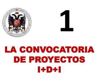 LA CONVOCATORIA
DE PROYECTOS
I+D+I
 