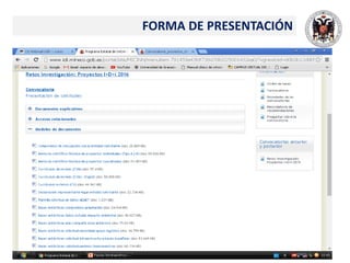 FORMA DE PRESENTACIÓN
 