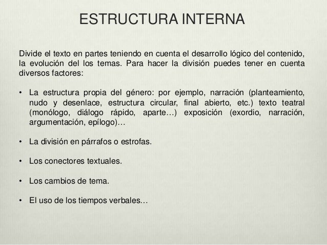 Estructura Interna De Un Texto Ejemplos 2021 idea e
