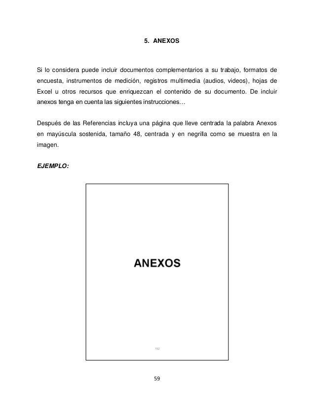 Ejemplos De Anexos De Un Trabajo Escrito Compartir Ejemplos