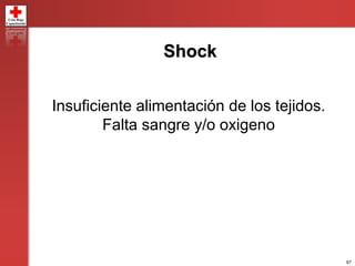 67
Shock
Insuficiente alimentación de los tejidos.
Falta sangre y/o oxigeno
 