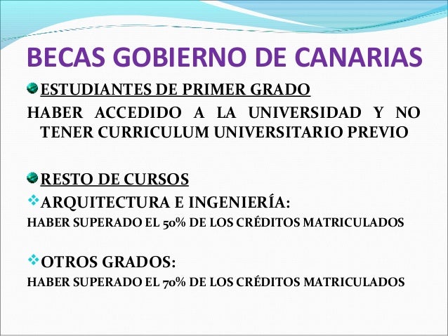 Creditos Minimos Para La Beca Del Gobierno De Canarias - creditosposew
