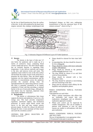 A Review on Topical Drug Delivery System Patches | PDF