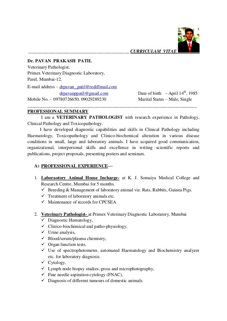 pathologist cv