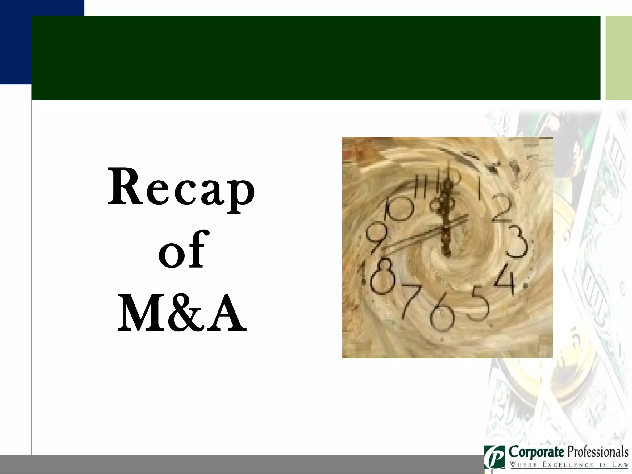 Recap  of  M&A  