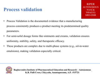 Process validation of liquid orals and aerosals | PDF