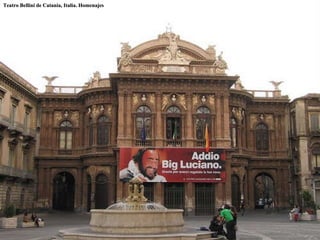 Teatro Bellini de Catania, Italia. Homenajes 