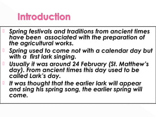 Spring Observances Spring festivals | PPT
