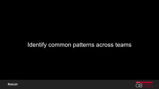 Identify common patterns across teams
 