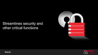 Streamlines security and
other critical functions
 