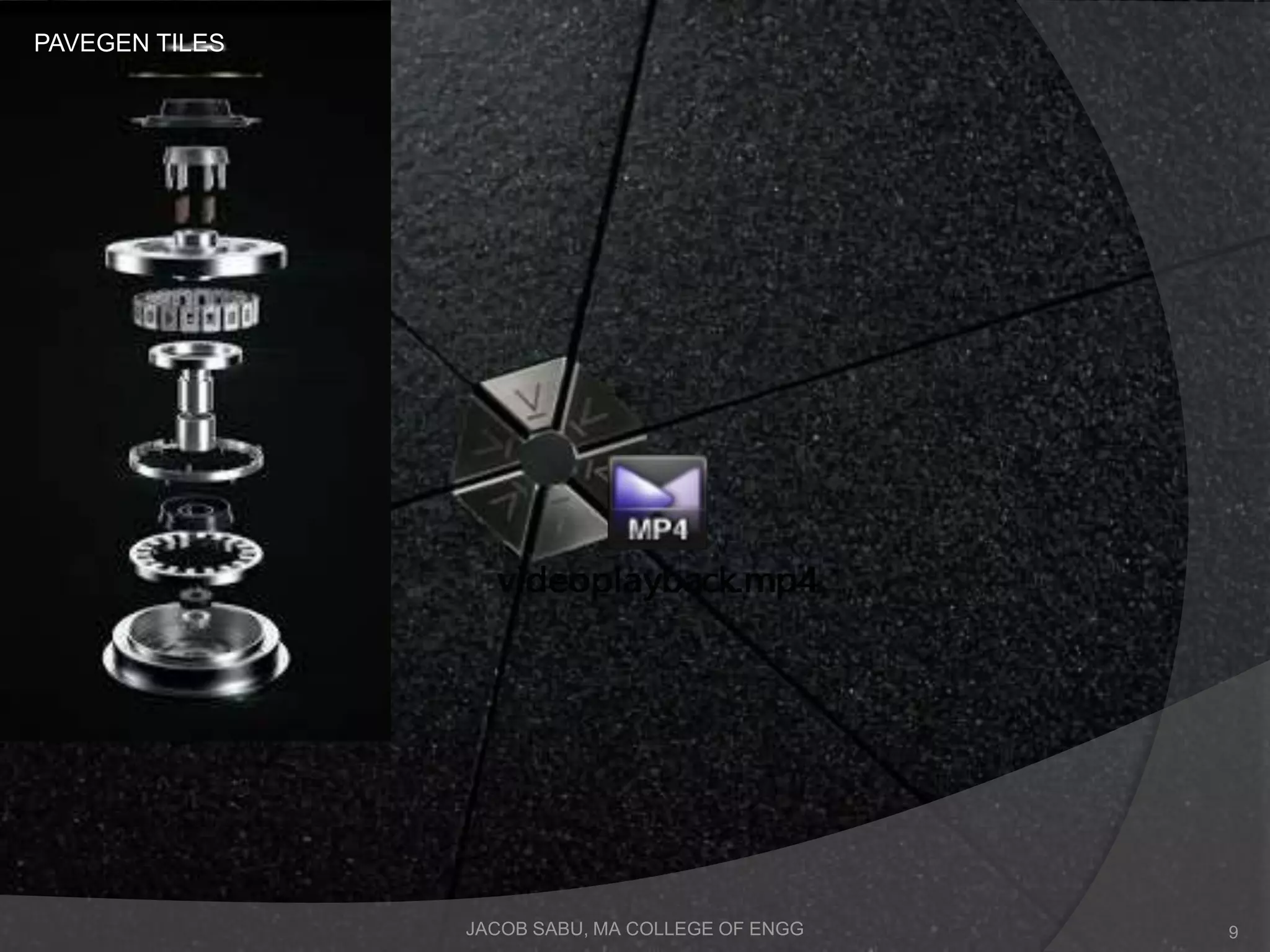 JACOB SABU, MA COLLEGE OF ENGG
PAVEGEN TILES
9
 