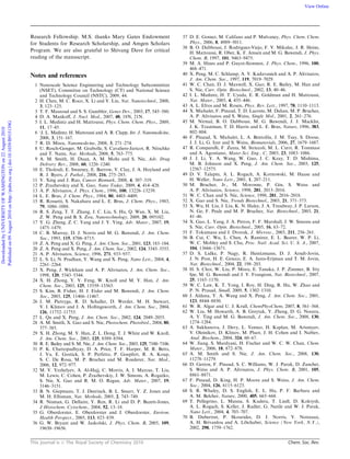 This journal is c The Royal Society of Chemistry 2010 Chem. Soc. Rev.
Research Fellowship. M.S. thanks Mary Gates Endowment
for Students for Research Scholarship, and Amgen Scholars
Program. We are also grateful to Shivang Dave for critical
reading of the manuscript.
Notes and references
1 Nanoscale Science Engineering and Technology Subcommittee
(NSET), Committee on Technology (CT) and National Science
and Technology Council (NSTC), 2009, 44.
2 H. Chen, M. C. Roco, X. Li and Y. Lin, Nat. Nanotechnol., 2008,
3, 123–125.
3 T. F. Massoud and S. S. Gambhir, Genes Dev., 2003, 17, 545–580.
4 D. A. Mankoﬀ, J. Nucl. Med., 2007, 48, 18N, 21N.
5 I. L. Medintz and H. Mattoussi, Phys. Chem. Chem. Phys., 2009,
11, 17–45.
6 I. L. Medintz, H. Mattoussi and A. R. Clapp, Int. J. Nanomedicine,
2008, 3, 151–167.
7 R. D. Misra, Nanomedicine, 2008, 3, 271–274.
8 U. Resch-Genger, M. Grabolle, S. Cavaliere-Jaricot, R. Nitschke
and T. Nann, Nat. Methods, 2008, 5, 763–775.
9 A. M. Smith, H. Duan, A. M. Mohs and S. Nie, Adv. Drug
Delivery Rev., 2008, 60, 1226–1240.
10 E. Tholouli, E. Sweeney, E. Barrow, V. Clay, J. A. Hoyland and
R. J. Byers, J. Pathol., 2008, 216, 275–285.
11 Y. Xing and J. Rao, Cancer Biomark, 2008, 4, 307–319.
12 P. Zrazhevskiy and X. Gao, Nano Today, 2009, 4, 414–428.
13 A. P. Alivisatos, J. Phys. Chem., 1996, 100, 13226–13239.
14 L. E. Brus, J. Chem. Phys., 1984, 80, 4403–4409.
15 R. Rossetti, S. Nakahara and L. E. Brus, J. Chem. Phys., 1983,
79, 1086–1088.
16 R. S. Zeng, T. T. Zhang, J. C. Liu, S. Hu, Q. Wan, X. M. Liu,
Z. W. Peng and B. S. Zou, Nanotechnology, 2009, 20, 095102.
17 Y. G. Zheng, Z. C. Yang and J. Y. Ying, Adv. Mater., 2007, 19,
1475–1479.
18 C. B. Murray, D. J. Norris and M. G. Bawendi, J. Am. Chem.
Soc., 1993, 115, 8706–8715.
19 Z. A. Peng and X. G. Peng, J. Am. Chem. Soc., 2001, 123, 183–184.
20 Z. A. Peng and X. Peng, J. Am. Chem. Soc., 2002, 124, 3343–3353.
21 A. P. Alivisatos, Science, 1996, 271, 933–937.
22 L. S. Li, N. Pradhan, Y. Wang and X. Peng, Nano Lett., 2004, 4,
2261–2264.
23 X. Peng, J. Wickham and A. P. Alivisatos, J. Am. Chem. Soc.,
1998, 120, 5343–5344.
24 X. H. Zhong, Y. Y. Feng, W. Knoll and M. Y. Han, J. Am.
Chem. Soc., 2003, 125, 13559–13563.
25 S. Kim, B. Fisher, H. J. Eisler and M. Bawendi, J. Am. Chem.
Soc., 2003, 125, 11466–11467.
26 J. M. Pietryga, R. D. Schaller, D. Werder, M. H. Stewart,
V. I. Klimov and J. A. Hollingsworth, J. Am. Chem. Soc., 2004,
126, 11752–11753.
27 L. Qu and X. Peng, J. Am. Chem. Soc., 2002, 124, 2049–2055.
28 A. M. Smith, X. Gao and S. Nie, Photochem. Photobiol., 2004, 80,
377–385.
29 X. H. Zhong, M. Y. Han, Z. L. Dong, T. J. White and W. Knoll,
J. Am. Chem. Soc., 2003, 125, 8589–8594.
30 R. E. Bailey and S. M. Nie, J. Am. Chem. Soc., 2003, 125, 7100–7106.
31 P. K. Chattopadhyay, D. A. Price, T. F. Harper, M. R. Betts,
J. Yu, E. Gostick, S. P. Perfetto, P. Goepfert, R. A. Koup,
S. C. De Rosa, M. P. Bruchez and M. Roederer, Nat. Med.,
2006, 12, 972–977.
32 M. V. Yezhelyev, A. Al-Hajj, C. Morris, A. I. Marcus, T. Liu,
M. Lewis, C. Cohen, P. Zrazhevskiy, J. W. Simons, A. Rogatko,
S. Nie, X. Gao and R. M. O. Regan, Adv. Mater., 2007, 19,
3146–3151.
33 B. N. Giepmans, T. J. Deerinck, B. L. Smarr, Y. Z. Jones and
M. H. Ellisman, Nat. Methods, 2005, 2, 743–749.
34 R. Nisman, G. Dellaire, Y. Ren, R. Li and D. P. Bazett-Jones,
J Histochem. Cytochem., 2004, 52, 13–18.
35 G. Oberdorster, E. Oberdorster and J. Oberdorster, Environ.
Health Perspect., 2005, 113, 823–839.
36 G. W. Bryant and W. Jaskolski, J. Phys. Chem. B, 2005, 109,
19650–19656.
37 D. E. Gomez, M. Califano and P. Mulvaney, Phys. Chem. Chem.
Phys., 2006, 8, 4989–5011.
38 B. O. Dabbousi, J. Rodriguez-Viejo, F. V. Mikulec, J. R. Heine,
H. Mattoussi, R. Ober, K. F. Jensen and M. G. Bawendi, J. Phys.
Chem. B, 1997, 101, 9463–9475.
39 M. A. Hines and P. Guyot-Sionnest, J. Phys. Chem., 1996, 100,
468–471.
40 X. Peng, M. C. Schlamp, A. V. Kadavanich and A. P. Alivisatos,
J. Am. Chem. Soc., 1997, 119, 7019–7029.
41 W. C. Chan, D. J. Maxwell, X. Gao, R. E. Bailey, M. Han and
S. Nie, Curr. Opin. Biotechnol., 2002, 13, 40–46.
42 I. L. Medintz, H. T. Uyeda, E. R. Goldman and H. Mattoussi,
Nat. Mater., 2005, 4, 435–446.
43 A. L. Efros and M. Rosen, Phys. Rev. Lett., 1997, 78, 1110–1113.
44 X. Michalet, F. Pinaud, T. D. Lacoste, M. Dahan, M. P. Bruchez,
A. P. Alivisatos and S. Weiss, Single Mol., 2001, 2, 261–276.
45 M. Nirmal, B. O. Dabbousi, M. G. Bawendi, J. J. Macklin,
J. K. Trautman, T. D. Harris and L. E. Brus, Nature, 1996, 383,
802–804.
46 F. Pinaud, X. Michalet, L. A. Bentolila, J. M. Tsay, S. Doose,
J. J. Li, G. Iyer and S. Weiss, Biomaterials, 2006, 27, 1679–1687.
47 R. Comparelli, F. Zezza, M. Striccoli, M. L. Curri, R. Tommasi
and A. Agostiano, Mater.Sci. Eng., C, 2003, 23, 1083–1086.
48 J. J. Li, Y. A. Wang, W. Guo, J. C. Keay, T. D. Mishima,
M. B. Johnson and X. Peng, J. Am. Chem. Soc., 2003, 125,
12567–12575.
49 D. V. Talapin, A. L. Rogach, A. Kornowski, M. Haase and
H. Weller, Nano Lett., 2001, 1, 207–211.
50 M. Bruchez, Jr., M. Moronne, P. Gin, S. Weiss and
A. P. Alivisatos, Science, 1998, 281, 2013–2016.
51 W. C. Chan and S. Nie, Science, 1998, 281, 2016–2018.
52 X. Gao and S. Nie, Trends Biotechnol., 2003, 21, 371–373.
53 X. Wu, H. Liu, J. Liu, K. N. Haley, J. A. Treadway, J. P. Larson,
N. Ge, F. Peale and M. P. Bruchez, Nat. Biotechnol., 2003, 21,
41–46.
54 X. Gao, L. Yang, J. A. Petros, F. F. Marshall, J. W. Simons and
S. Nie, Curr. Opin. Biotechnol., 2005, 16, 63–72.
55 F. Tokumasu and J. Dvorak, J. Microsc., 2003, 211, 256–261.
56 B. Cui, C. Wu, L. Chen, A. Ramirez, E. L. Bearer, W. P. Li,
W. C. Mobley and S. Chu, Proc. Natl. Acad. Sci. U. S. A., 2007,
104, 13666–13671.
57 D. S. Lidke, P. Nagy, R. Heintzmann, D. J. Arndt-Jovin,
J. N. Post, H. E. Grecco, E. A. Jares-Erijman and T. M. Jovin,
Nat. Biotechnol., 2004, 22, 198–203.
58 H. S. Choi, W. Liu, P. Misra, E. Tanaka, J. P. Zimmer, B. Itty
Ipe, M. G. Bawendi and J. V. Frangioni, Nat. Biotechnol., 2007,
25, 1165–1170.
59 W. C. Law, K. T. Yong, I. Roy, H. Ding, R. Hu, W. Zhao and
P. N. Prasad, Small, 2009, 5, 1302–1310.
60 J. Aldana, Y. A. Wang and X. Peng, J. Am. Chem. Soc., 2001,
123, 8844–8850.
61 W. R. Algar and U. J. Krull, ChemPhysChem, 2007, 8, 561–568.
62 W. Liu, M. Howarth, A. B. Greytak, Y. Zheng, D. G. Nocera,
A. Y. Ting and M. G. Bawendi, J. Am. Chem. Soc., 2008, 130,
1274–1284.
63 A. Sukhanova, J. Devy, L. Venteo, H. Kaplan, M. Artemyev,
V. Oleinikov, D. Klinov, M. Pluot, J. H. Cohen and I. Nabiev,
Anal. Biochem., 2004, 324, 60–67.
64 W. Jiang, S. Mardyani, H. Fischer and W. C. W. Chan, Chem.
Mater., 2006, 18, 872–878.
65 A. M. Smith and S. Nie, J. Am. Chem. Soc., 2008, 130,
11278–11279.
66 D. Gerion, F. Pinaud, S. C. Williams, W. J. Parak, D. Zanchet,
S. Weiss and A. P. Alivisatos, J. Phys. Chem. B, 2001, 105,
8861–8871.
67 F. Pinaud, D. King, H. P. Moore and S. Weiss, J. Am. Chem.
Soc., 2004, 126, 6115–6123.
68 S. R. Whaley, D. S. English, E. L. Hu, P. F. Barbara and
A. M. Belcher, Nature, 2000, 405, 665–668.
69 T. Pellegrino, L. Manna, S. Kudera, T. Liedl, D. Koktysh,
A. L. Rogach, S. Keller, J. Radler, G. Natile and W. J. Parak,
Nano Lett., 2004, 4, 703–707.
70 B. Dubertret, P. Skourides, D. J. Norris, V. Noireaux,
A. H. Brivanlou and A. Libchaber, Science (New York, N.Y.),
2002, 298, 1759–1762.
DownloadedbyUNIVERSITYOFWASHINGTONon22August2010
Publishedon09August2010onhttp://pubs.rsc.org|doi:10.1039/B915139G
View Online
 