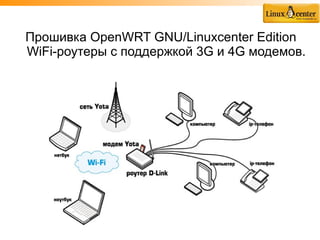 Прошивка OpenWRT GNU/Linuxcenter Edition
WiFi-роутеры с поддержкой 3G и 4G модемов.
 