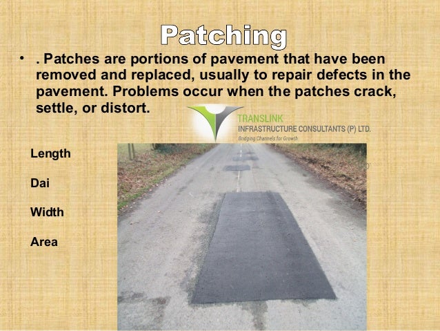 Flexible Pavement Condition Survey - low medium high length width area