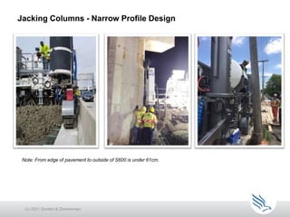 Jacking Columns - Narrow Profile Design
Note: From edge of pavement to outside of S600 is under 61cm.
(c) 2021 Guntert & Zimmerman
 