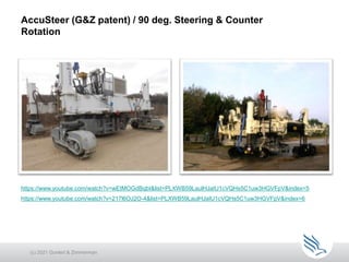 AccuSteer (G&Z patent) / 90 deg. Steering & Counter
Rotation
(c) 2021 Guntert & Zimmerman
https://www.youtube.com/watch?v=wEtMOGdBqbI&list=PLXWB59LaulHJaIU1cVQHs5C1uw3HGVFpV&index=5
https://www.youtube.com/watch?v=217l6OJ2O-4&list=PLXWB59LaulHJaIU1cVQHs5C1uw3HGVFpV&index=6
 