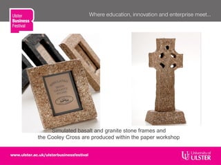 Simulated basalt and granite stone frames and
the Cooley Cross are produced within the paper workshop
 